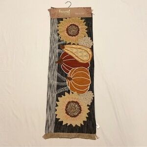 Harvest Moon Table Runner Decor with Sunflower and Pumpkin Design